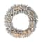 Glitzhome® 36" Pre-Lit Snow Flocked Christmas Wreath, Warm White Lights